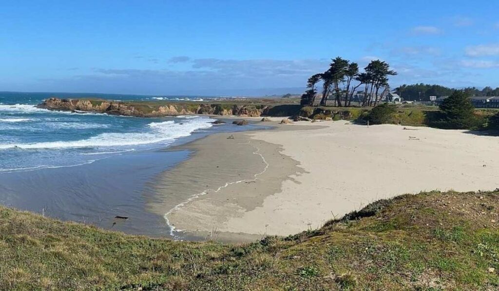 glass pebble beach at night